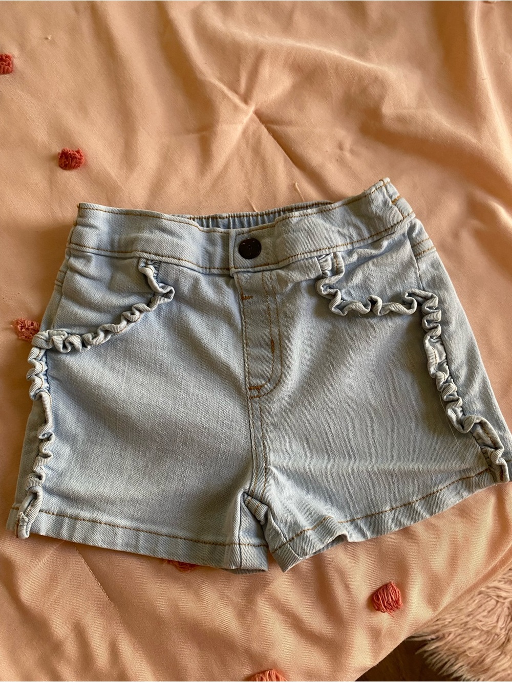 Garanimals Light Blue Denim Shorts with Ruffle Trim
